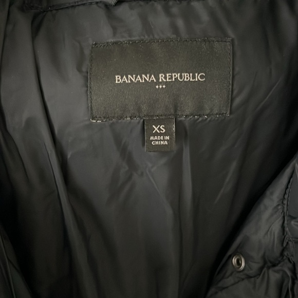 Banana republic black hooded puffer winter down coat/ jacket - Picture 5 of 6